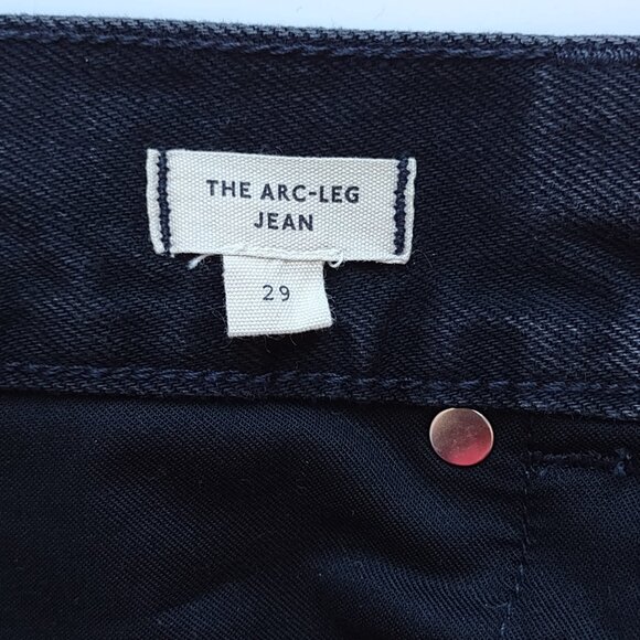 Madewell 'The Arc-Leg Jeans Black Denim Boho Barrel Style  Size 29 - Picture 8 of 10